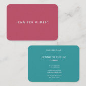 Moderne Elegante Trend-Farben Premium Perlfinish Visitenkarte (Vorne/Hinten)