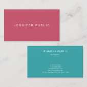 Moderne, elegante Trend-Vorlagenfarben Visitenkarte (Vorne/Hinten)