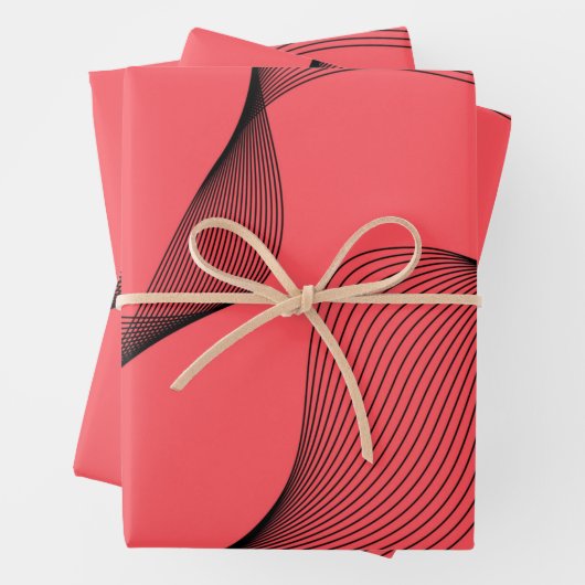 Moderne, elegante, trendige, einfache, wellenförmi geschenkpapier set (Beispiel)