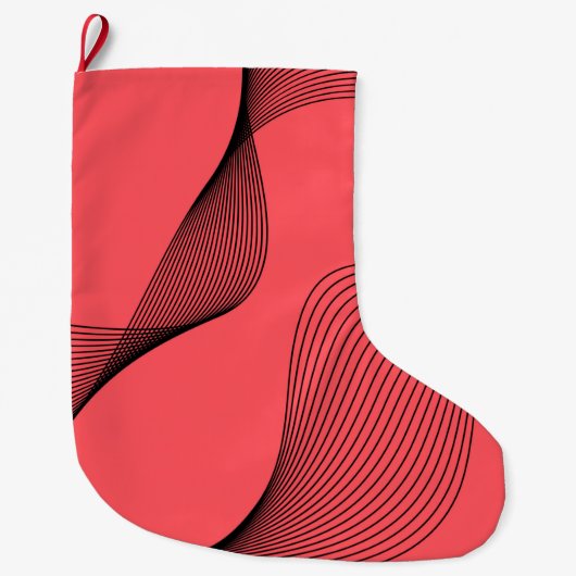 Moderne, elegante, trendige, einfache, wellenförmi großer weihnachtsstrumpf (Vorderseite)