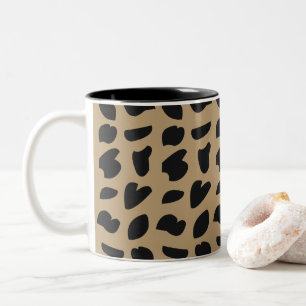 Moderne elegante trendige Leopardenmuster Zweifarbige Tasse