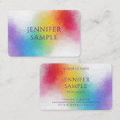 Moderne elegante, trendige Regenbogenfarben Vorlag Visitenkarte (Vorne/Hinten)