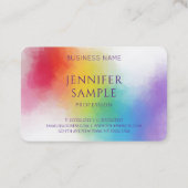 Moderne elegante, trendige Regenbogenfarben Vorlag Visitenkarte (Rückseite)