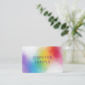 Moderne elegante, trendige Regenbogenfarben Vorlag Visitenkarte (Stehend Vorderseite)