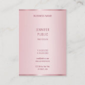 Moderne elegante, trendige Rose - Goldfarbenvorlag Visitenkarte (Rückseite)