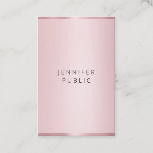 Moderne elegante, trendige Rose - Goldfarbenvorlag Visitenkarte