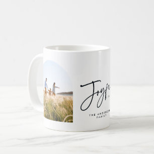 Moderne elegante trendige Typografie froh Weihnach Kaffeetasse