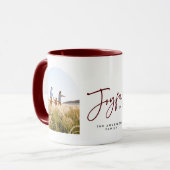 Moderne elegante trendige Typografie froh Weihnach Tasse (Vorderseite Links)