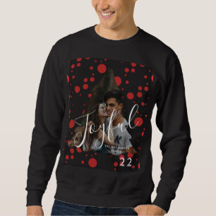 Moderne, elegante Trendtypografie rot 1 Foto Sweatshirt