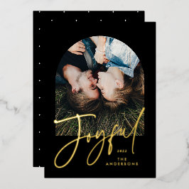 Moderne, elegante Trendtypografie schwarz 1 Foto Folien Feiertagskarte