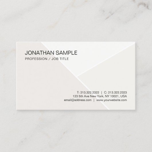 Moderne Elegante Trendy Einfache Berufliche Vorlag Visitenkarte (Vorderseite)