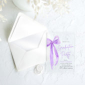 Moderne elegante Trendy Lila Bow Graduation Party Acryleinladungen