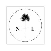 Moderne elegante Tropical Palm Tree Wedding Initia Permastempel (Design)