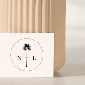 Moderne elegante Tropical Palm Tree Wedding Initia Permastempel