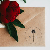Moderne elegante Tropical Palm Tree Wedding Initia Permastempel