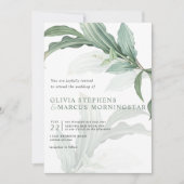 Moderne elegante tropische Blätter Einladung (Vorderseite)