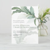 Moderne elegante tropische Blätter Einladung (Stehend Vorderseite)