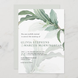 Moderne elegante tropische Blätter Einladung