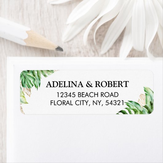 Moderne, elegante tropische Blätter in Aquarelltön (Insitu)