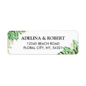 Moderne, elegante tropische Blätter in Aquarelltön (Vorne)