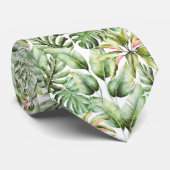 Moderne, elegante tropische Blätter in Aquarelltön Krawatte (Gerollt)