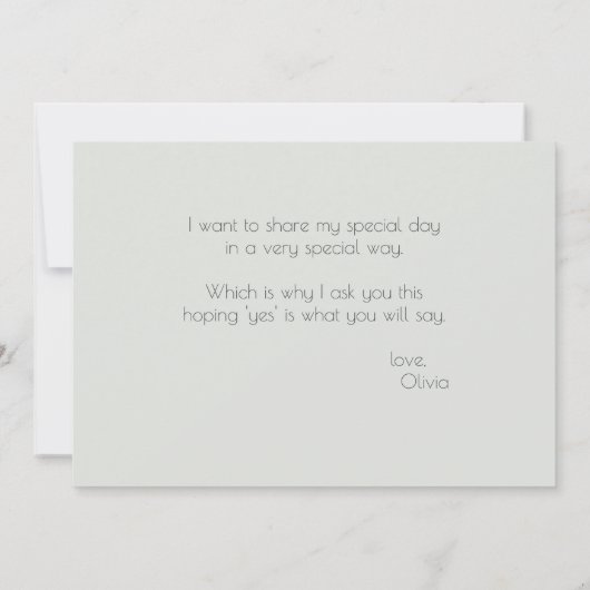 Moderne elegante tropische Blätter Mein Ehrentribü Einladung (Rückseite)