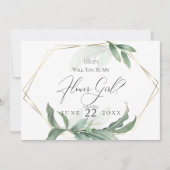 Moderne elegante tropische Blätter sind mein Blume Einladung (Vorderseite)