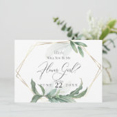 Moderne elegante tropische Blätter sind mein Blume Einladung (Stehend Vorderseite)