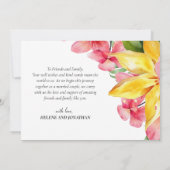 Moderne Elegante tropische Hochzeit in Urlaubsort Dankeskarte (Rückseite)