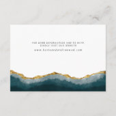 Moderne elegante Türkis Gold Agate Hochzeit Begleitkarte (Rückseite)