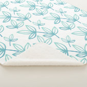 Moderne elegante türkisfarbene Blätter Sherpadecke (3/4)