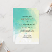 Moderne elegante türkisfarbene goldene Hochzeit