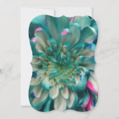 Moderne elegante türkisfarbene, rosa Blumenhochzei Einladung (Rückseite)