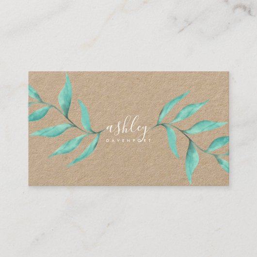 Moderne, elegante, türkisfarbene Wasserkraft Visitenkarte (Vorderseite)