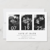 Moderne elegante Typografie | 4 FOTO SAVE THE DATE Einladung (Vorderseite)