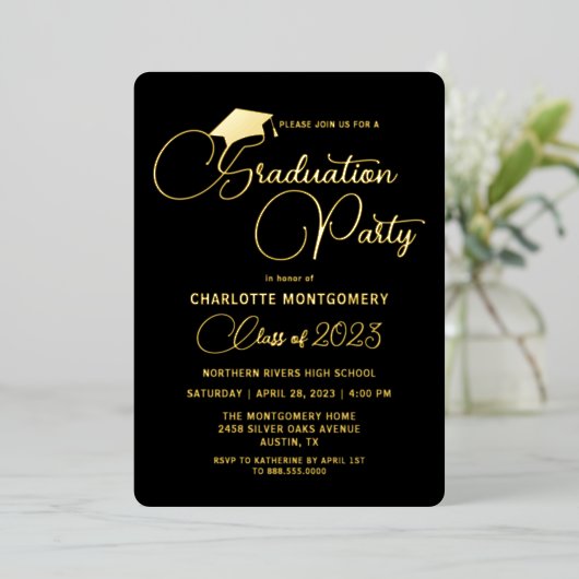 Moderne elegante Typografie Abschluss Einladung (Stehend vorne)