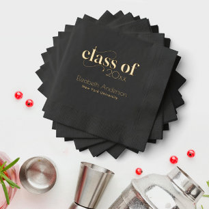 Moderne elegante Typografie Abschlussfeier Folie  Servietten Mit Folie
