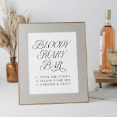 Moderne elegante Typografie Bloody Mary Bar Sign Poster