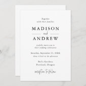 Moderne elegante Typografie Einladung (Vorne/Hinten)