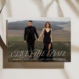 Moderne, elegante Typografie-Foto Hochzeit Save The Date