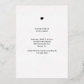 Moderne, elegante Typografie Foto Jahr Graduierte Folieneinladung (Rückseite)