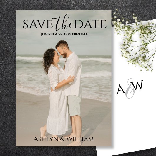 Moderne elegante Typografie Foto  Save The Date
