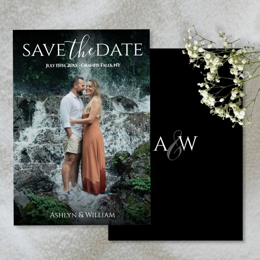 Moderne elegante Typografie Foto Save The Date