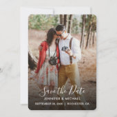 Moderne, elegante Typografie-Foto Save the Date (Vorderseite)