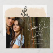 Moderne elegante Typografie-Foto Save the Date-Kar Date (Vorne/Hinten)