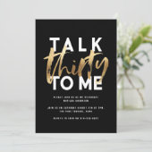 Moderne elegante Typografie Girly Gold 30. Vortrag (Stehend Vorderseite)