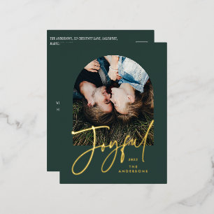 Moderne, elegante Typografie grün 1 Foto Folien Feiertagspostkarte