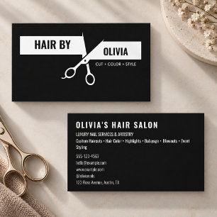 Moderne elegante Typografie Haarstylist Friseur Visitenkarte