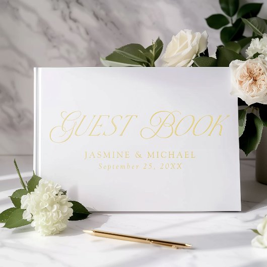 Moderne elegante Typografie-Hochzeit Gästebuch