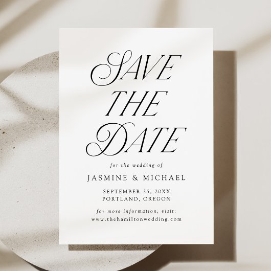 Moderne elegante Typografie-Hochzeit Save The Date